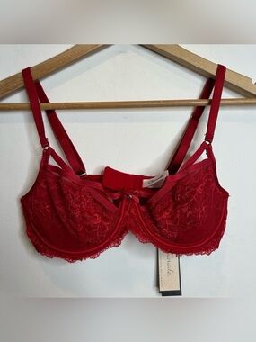 Charade by Change Maggie 3/4 Padded Red Lace Bra